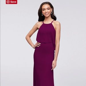 David’s Bridal Bridesmaid Dress SANGRIA COLOR